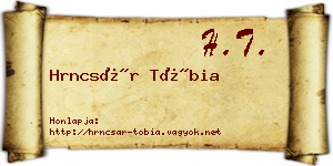 Hrncsár Tóbia névjegykártya